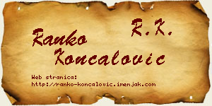 Ranko Končalović vizit kartica